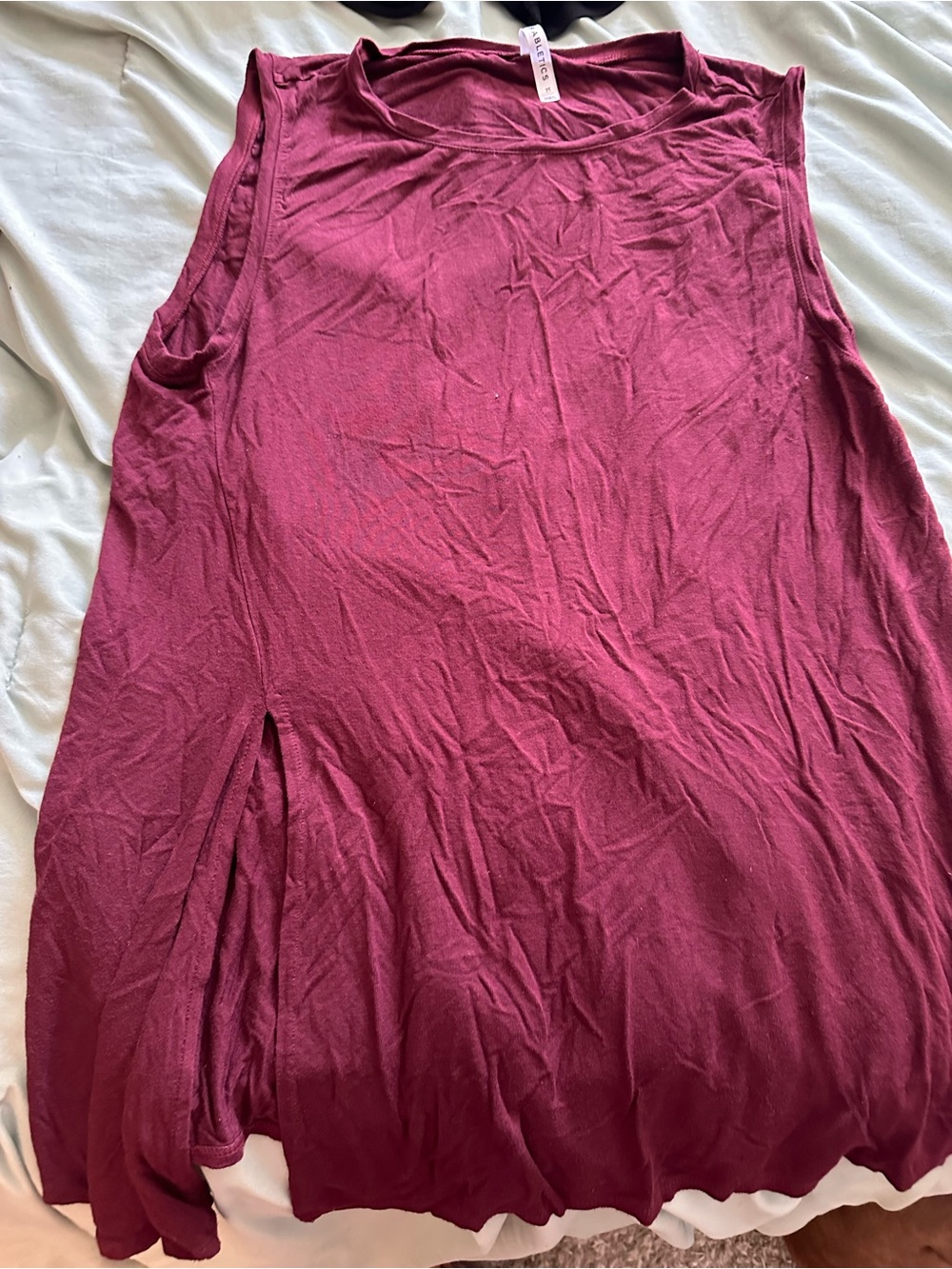 Fabletics Women's Maroon Crew Neck Sleeveless Top
